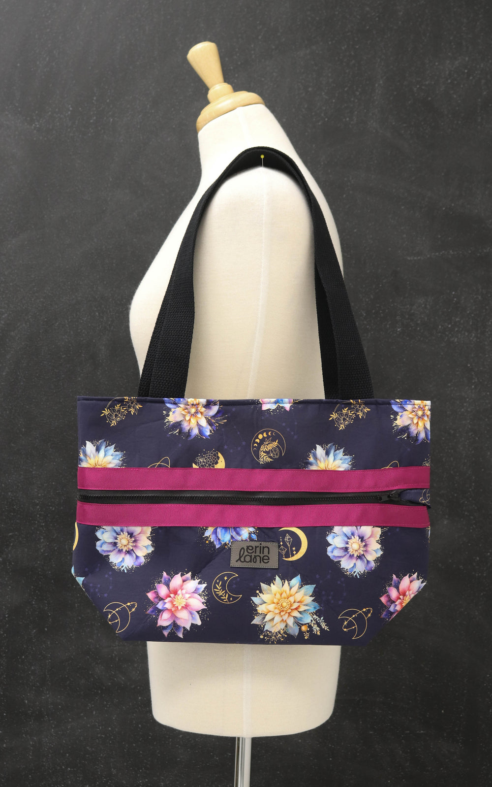 Hidden Potential Expanding Tote Bag in Moonflower Phases
