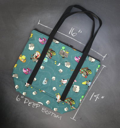 Reversible Hither Thither Tote Bag in Alice in Wonderland Sheeple