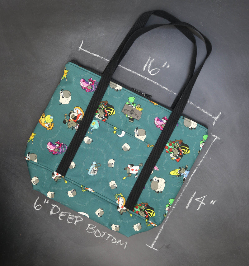 Reversible Hither Thither Tote Bag in Alice in Wonderland Sheeple