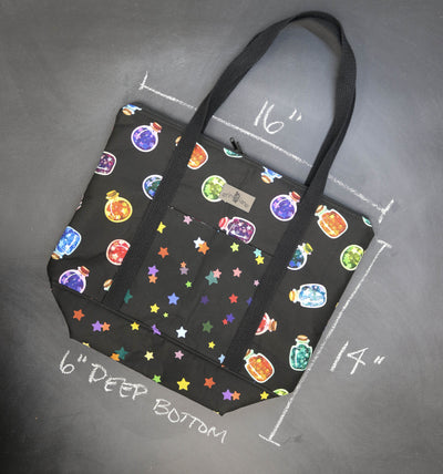 Reversible Hither Thither Tote Bag in Bottle the Stars