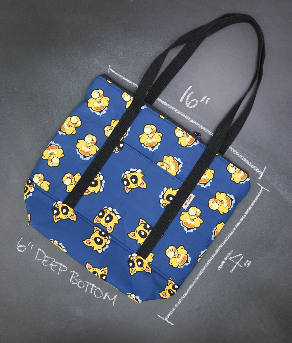 Reversible Hither Thither Tote Bag in Cat Butts