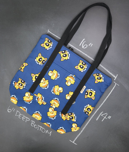 Reversible Hither Thither Tote Bag in Cat Butts