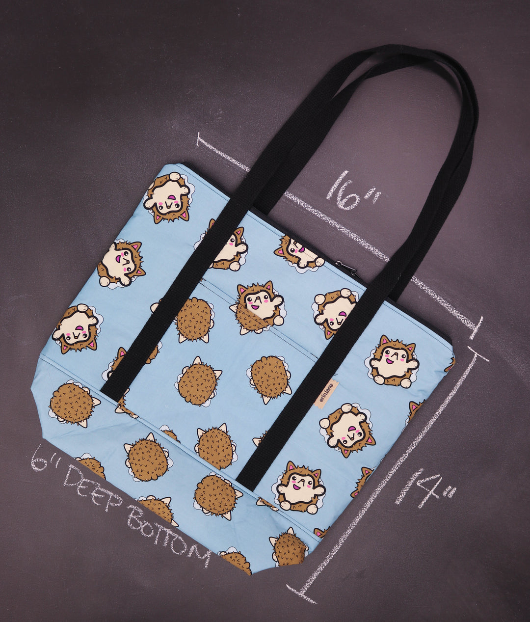 Reversible Hither Thither Tote Bag in Hedgehog Butts
