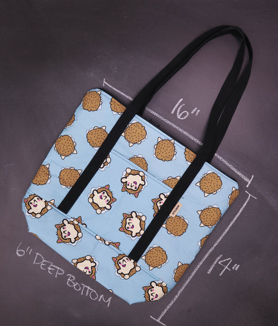 Reversible Hither Thither Tote Bag in Hedgehog Butts