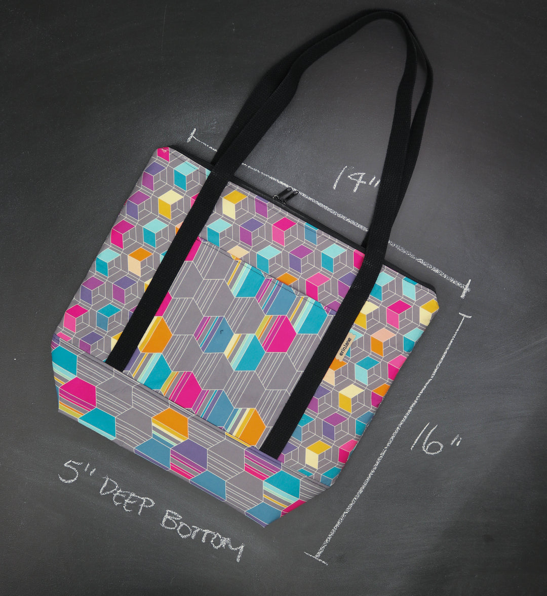 Reversible Hither Thither Tote Bag in Cobblestones in Color