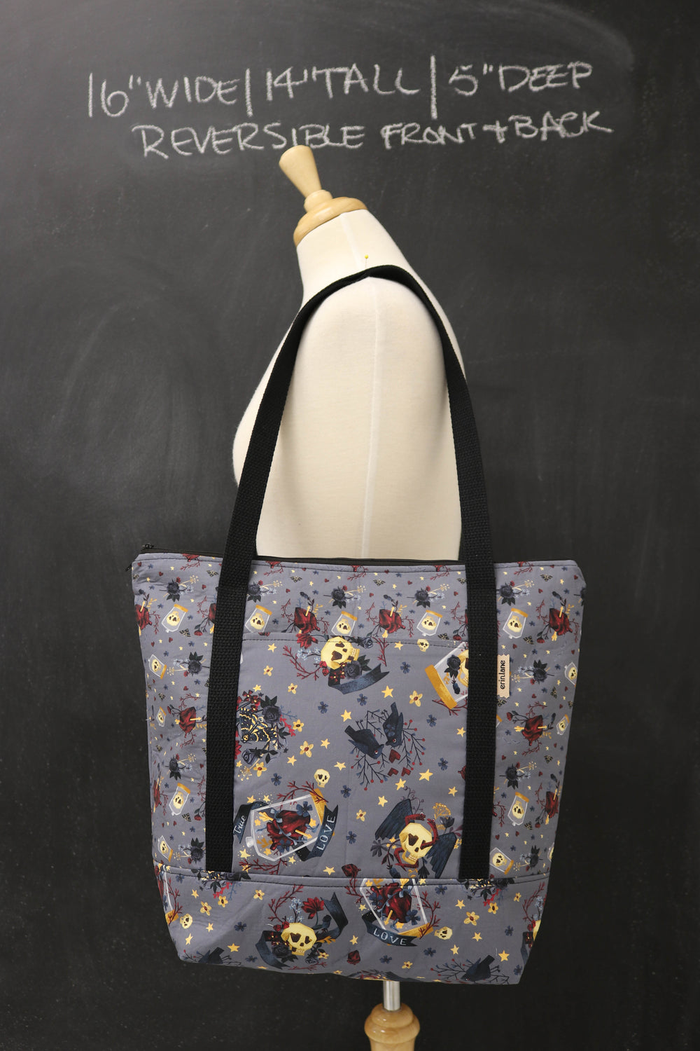 Reversible Hither Thither Tote Bag in Be Still My Beating Heart