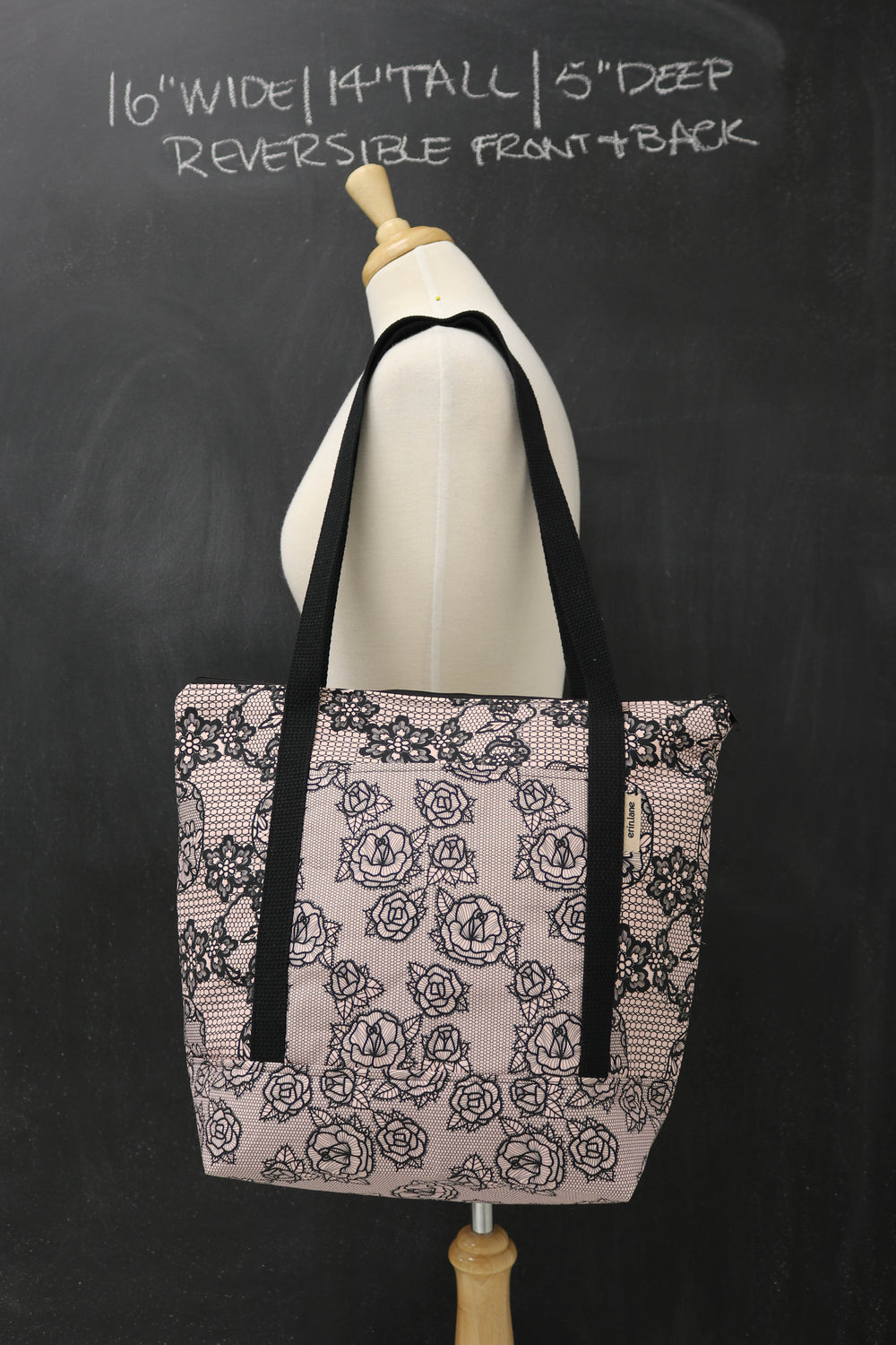 Reversible Hither Thither Tote Bag in Love Me to Death Lace