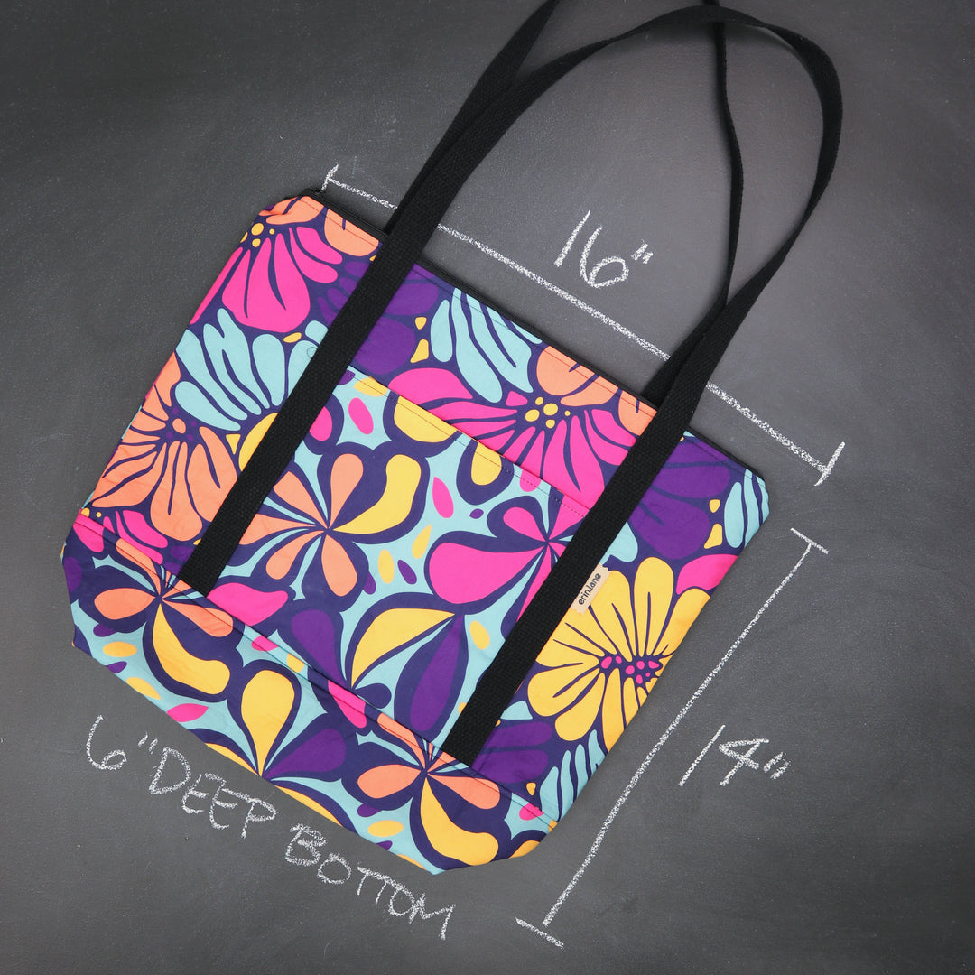 Reversible Hither Thither Tote Bag in Mod Petals