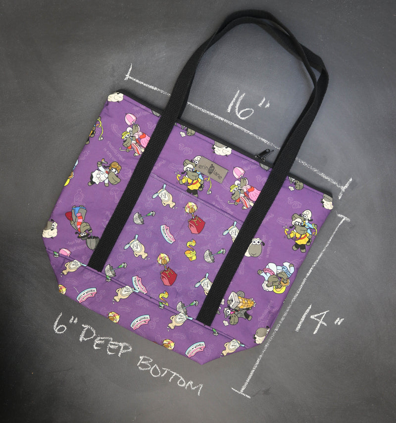 Reversible Hither Thither Tote Bag in Mary Poppins Sheeple