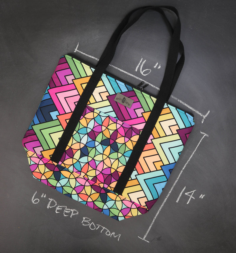 Reversible Hither Thither Tote Bag in Rainbow Connection