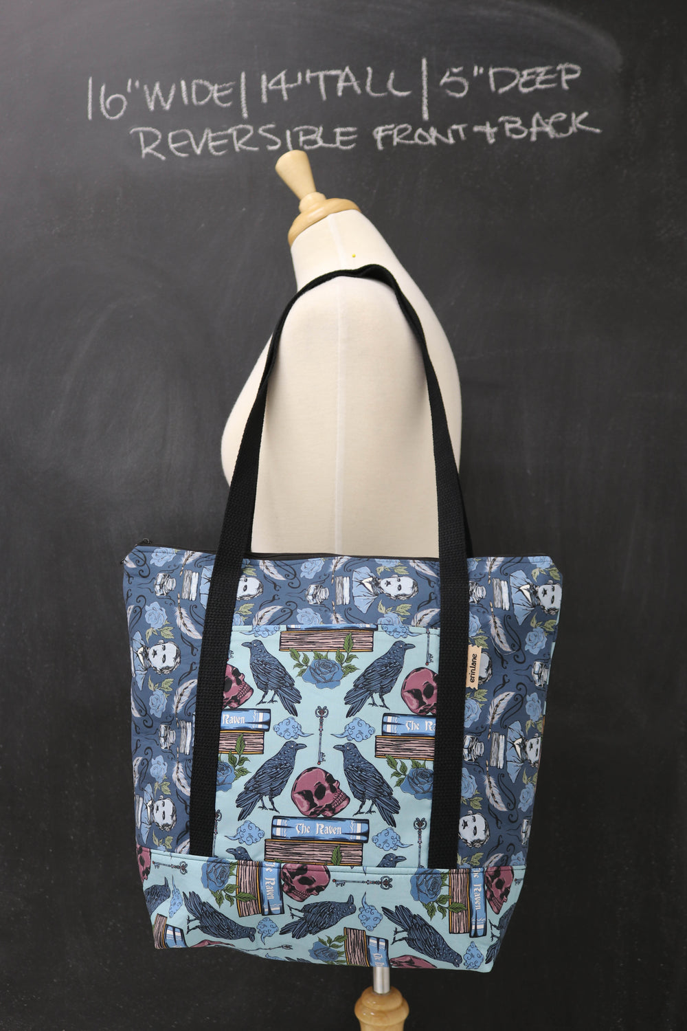 Reversible Hither Thither Tote Bag in The Raven
