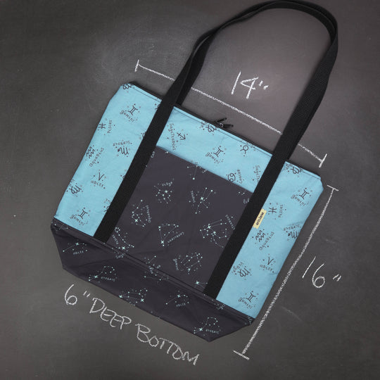 Reversible Hither Thither Tote Bag in Stargazer's Voyage