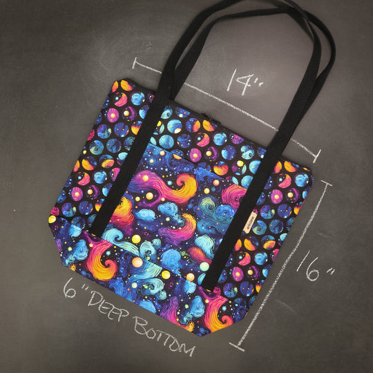 Reversible Hither Thither Tote Bag in Technicolor Twilight