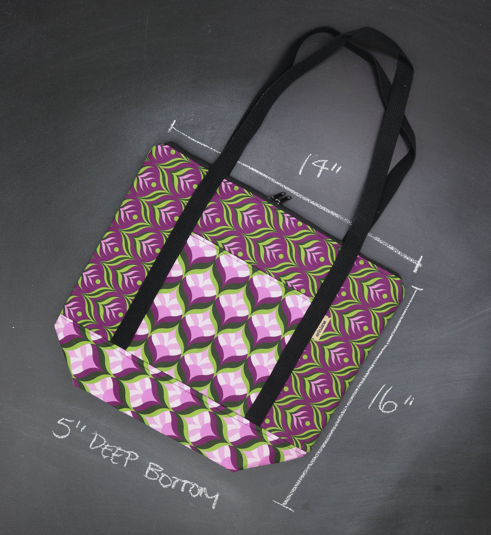 Reversible Hither Thither Tote Bag in Waltz in Violet