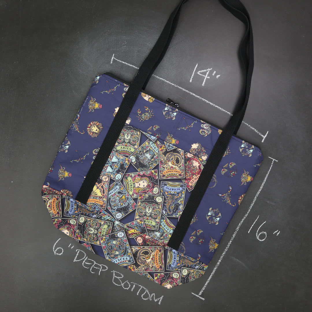 Reversible Hither Thither Tote Bag in Zodiac Deck