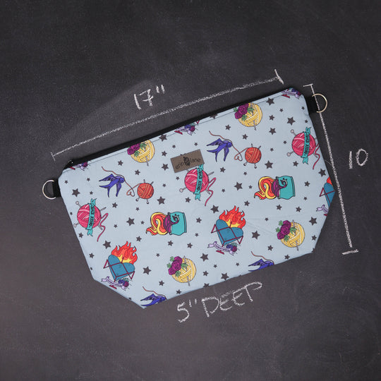 Large Zip Top Project Bag with Crossbody Strap in Flash Your Stash