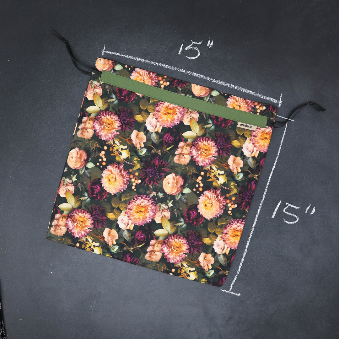 Large Drawstring Bag in Forget Me Never