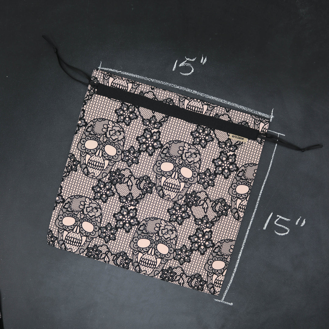 Large Drawstring Bag in Love Me to Death Lace