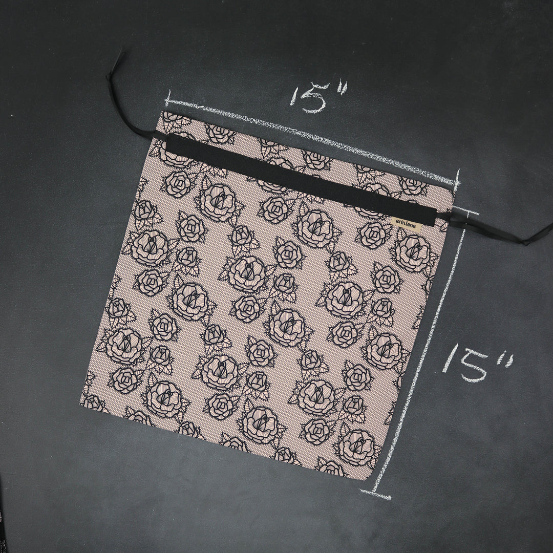 Large Drawstring Bag in Last Rose Lace