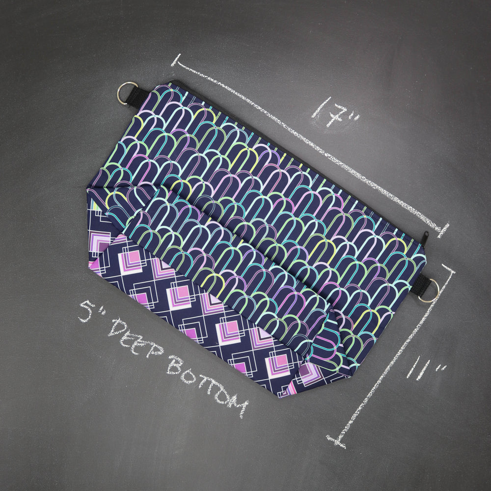 Large Zip Top Crossbody Tote Bag in Neon Bitters