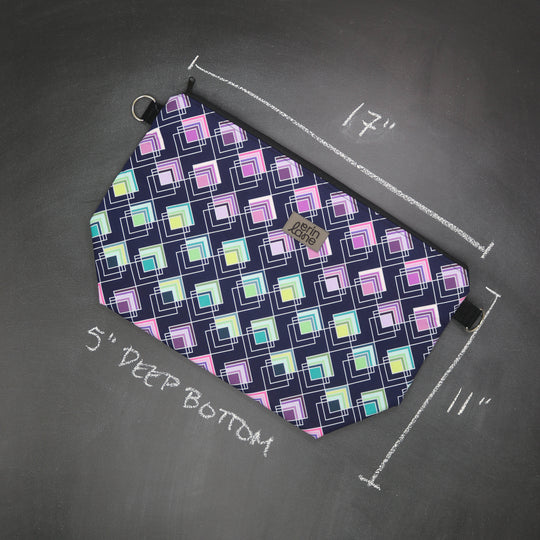 Large Zip Top Crossbody Tote Bag in Neon Bitters