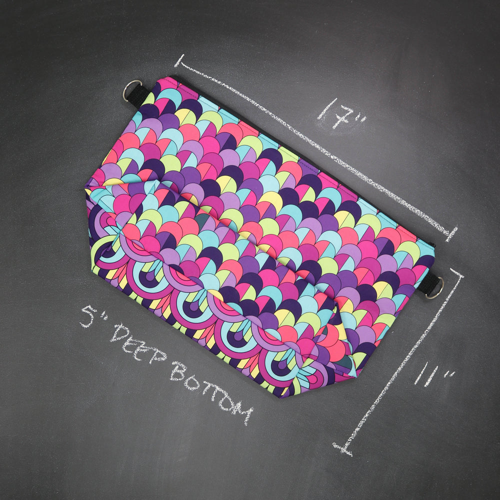 Large Zip Top Crossbody Tote Bag in Chandeliers at Dusk