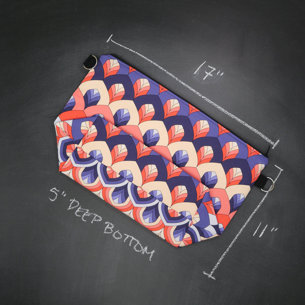 Large Zip Top Crossbody Tote Bag in Firelight at the Speakeasy