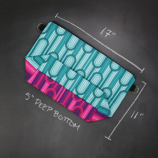 Large Zip Top Crossbody Tote Bag in Violet Interludes