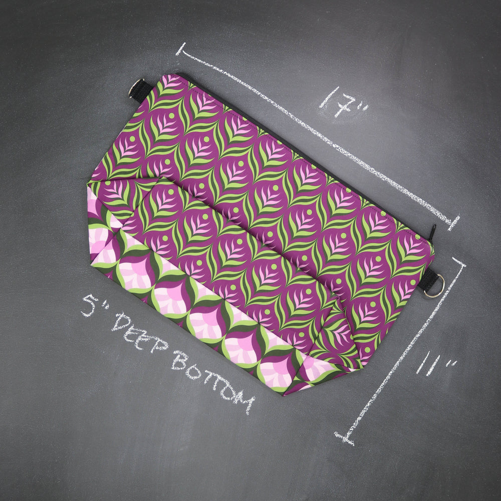 Large Zip Top Crossbody Tote Bag in Waltz in Violet