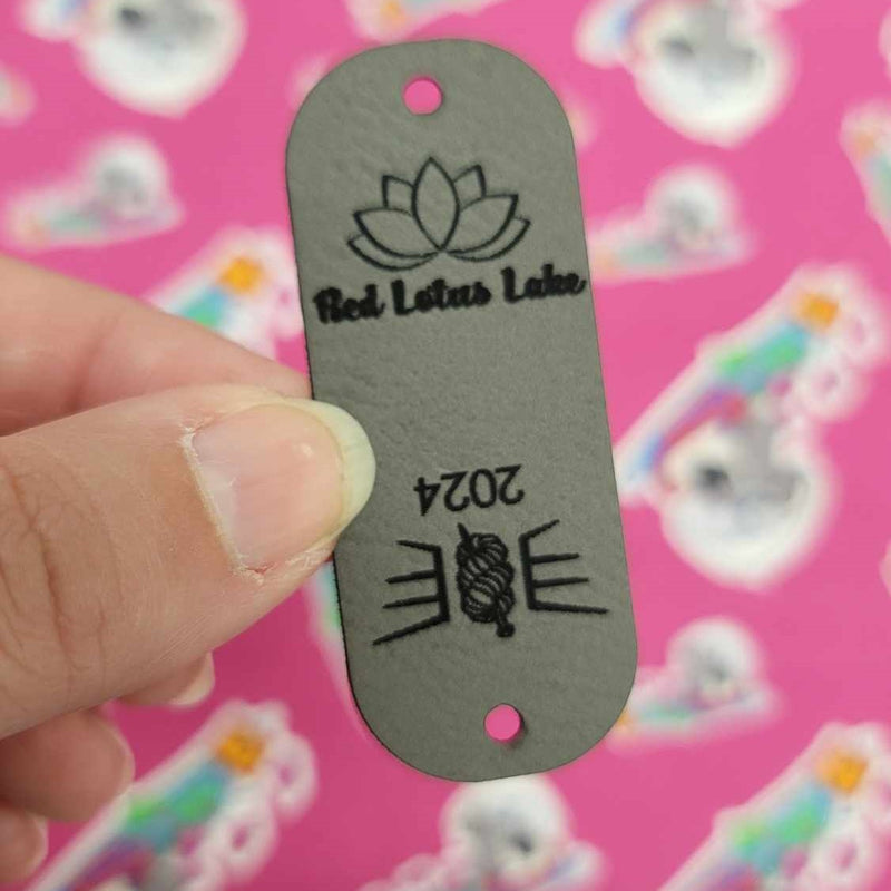 Faux Leather Tag for Red Lotus Lake