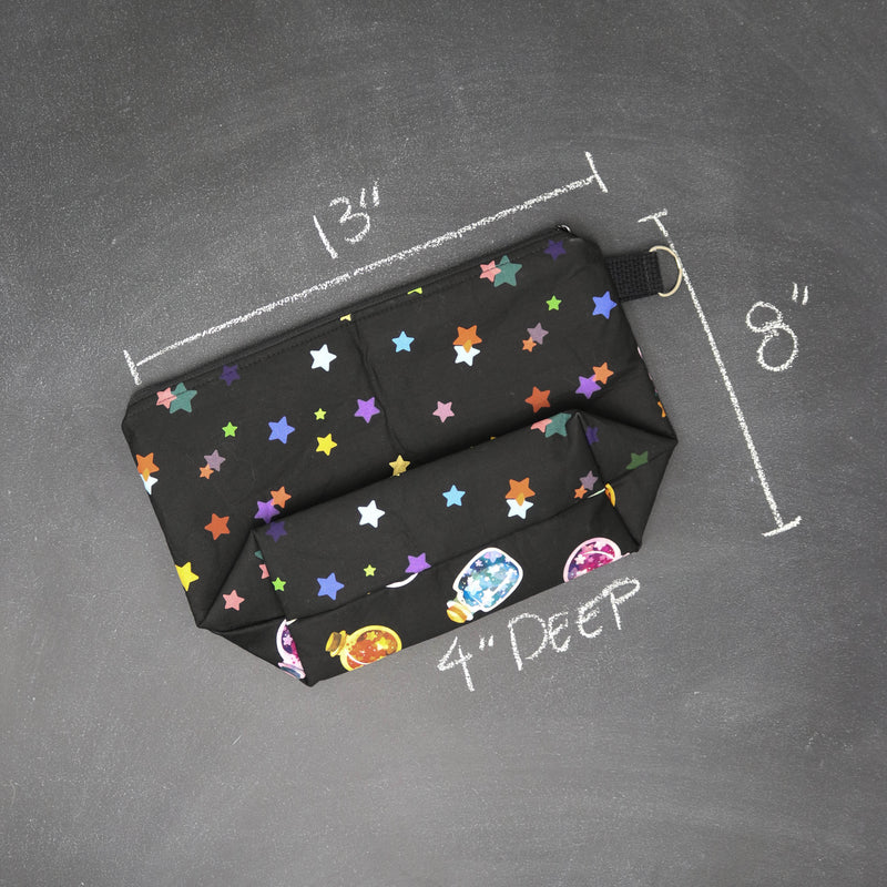 Medium Zip Top Project Bag in Bottle The Stars