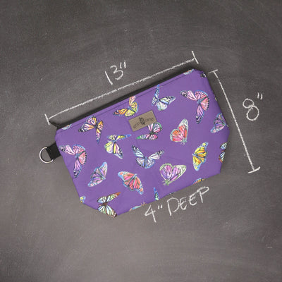 Medium Zip Top Project Bag in Kaleidoscope of Butterflies