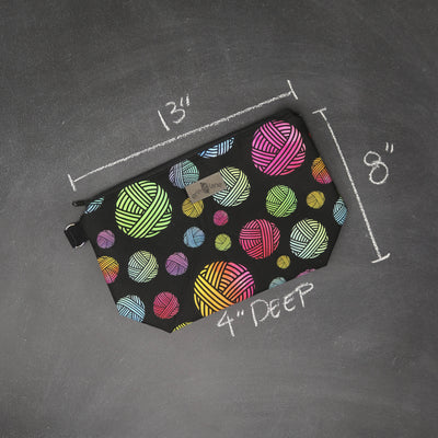 Medium Zip Top Project Bag in Watercolor Yarn