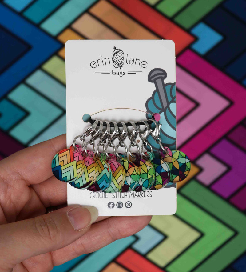 Crochet Stitch Marker Set in Rainbow Connection