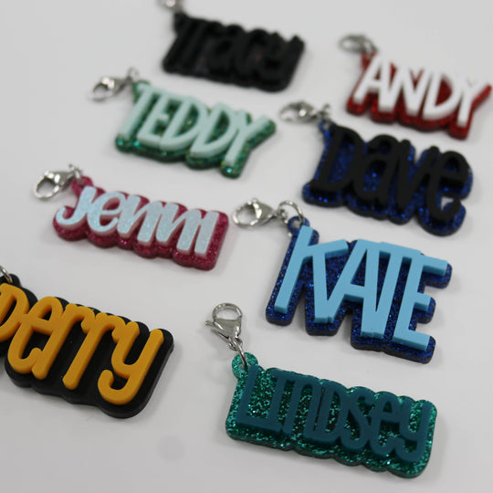 Stacked Acrylic Name Charm