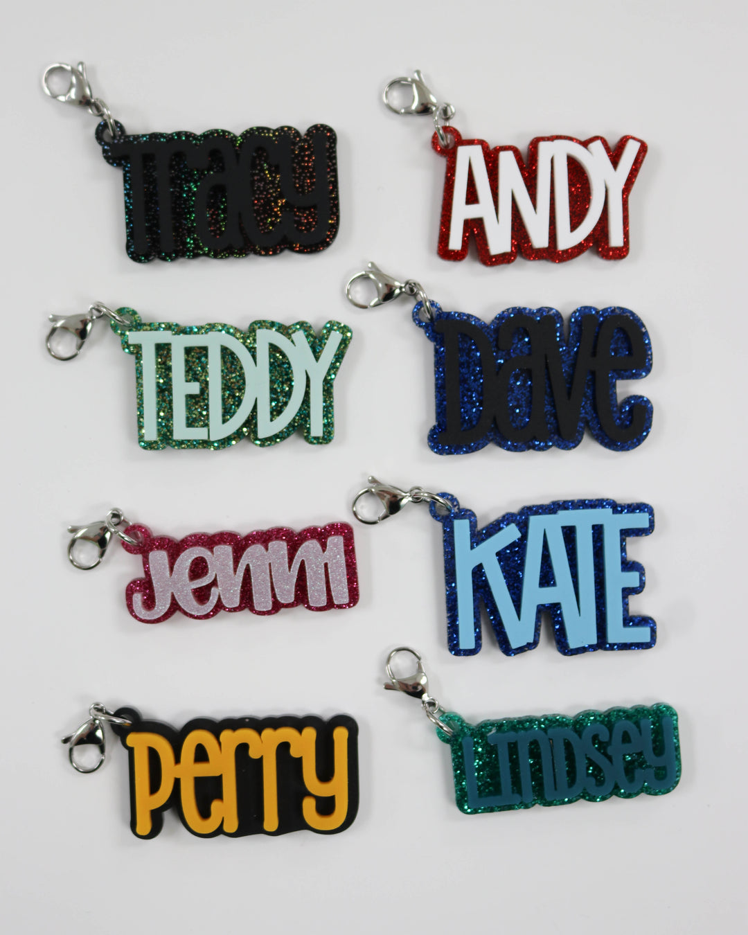 Stacked Acrylic Name Charm