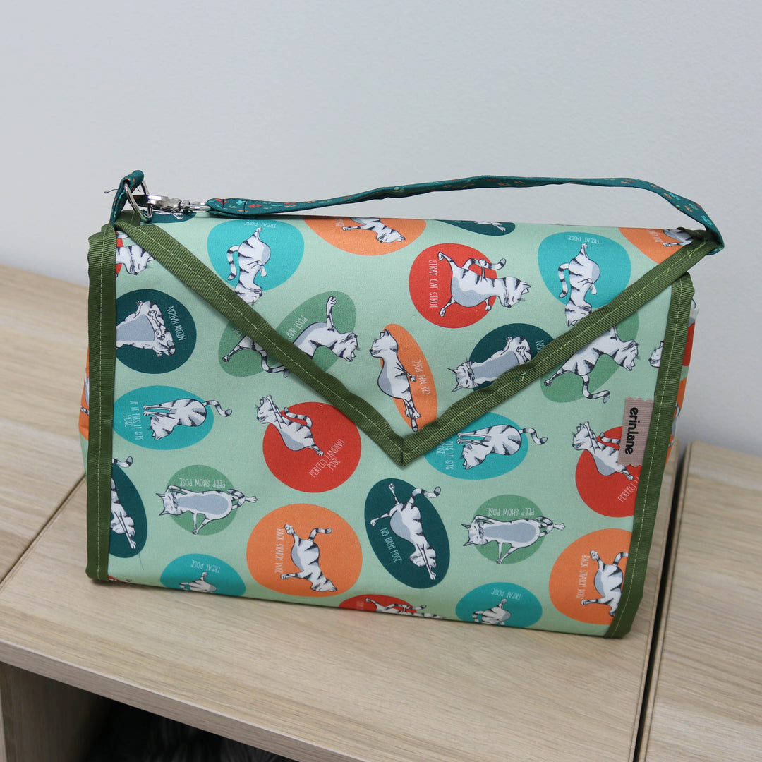 Carry Onward All in One Project Tote in Feline Fitness