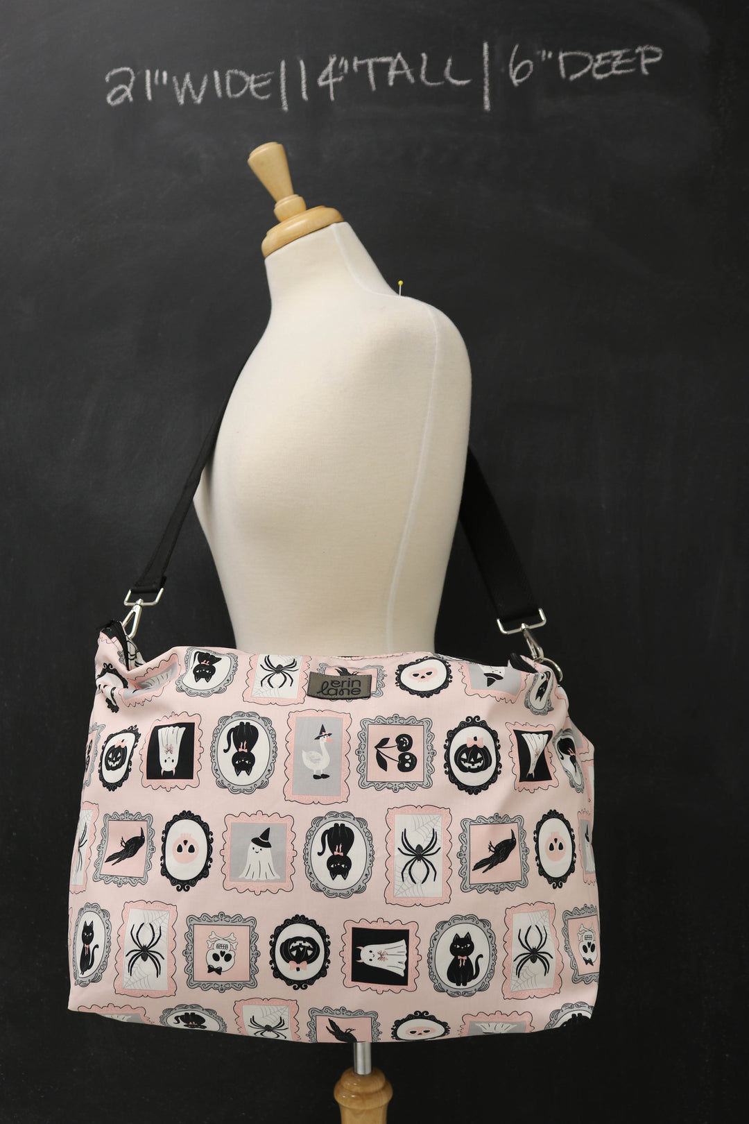 Out and About Oversized Crossbody Sling Bag in Gothic Dollhouse
