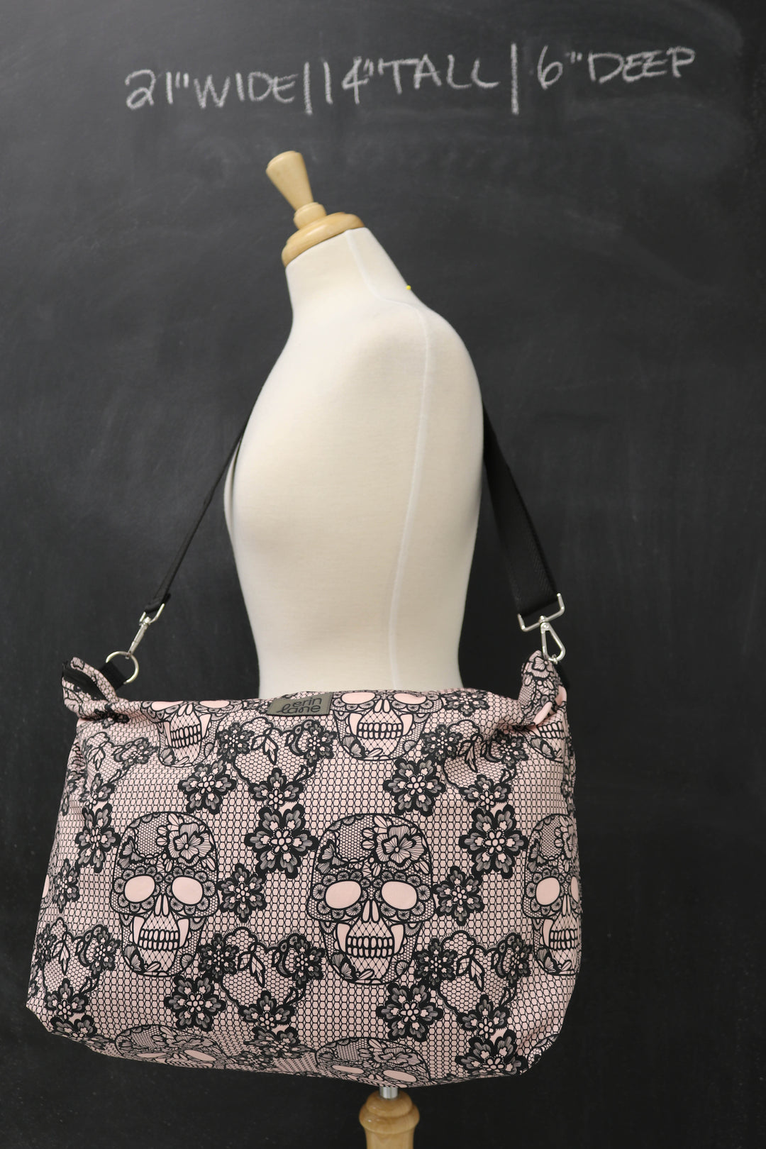 Out and About Oversized Crossbody Sling Bag in Love Me to Death Lace