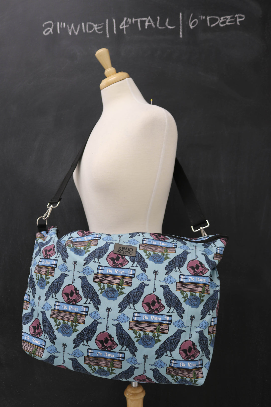 Out and About Oversized Crossbody Sling Bag in The Raven