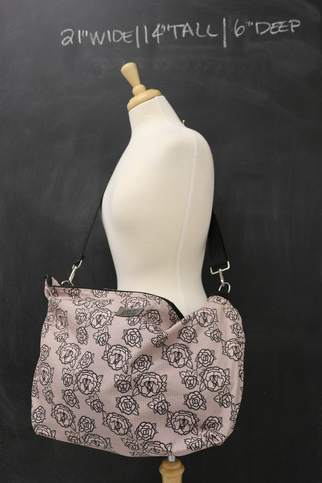 Out and About Oversized Crossbody Sling Bag in Last Rose Lace