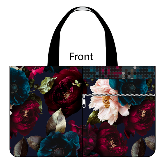 Side Kick Tote Bag in Obsidian Garden