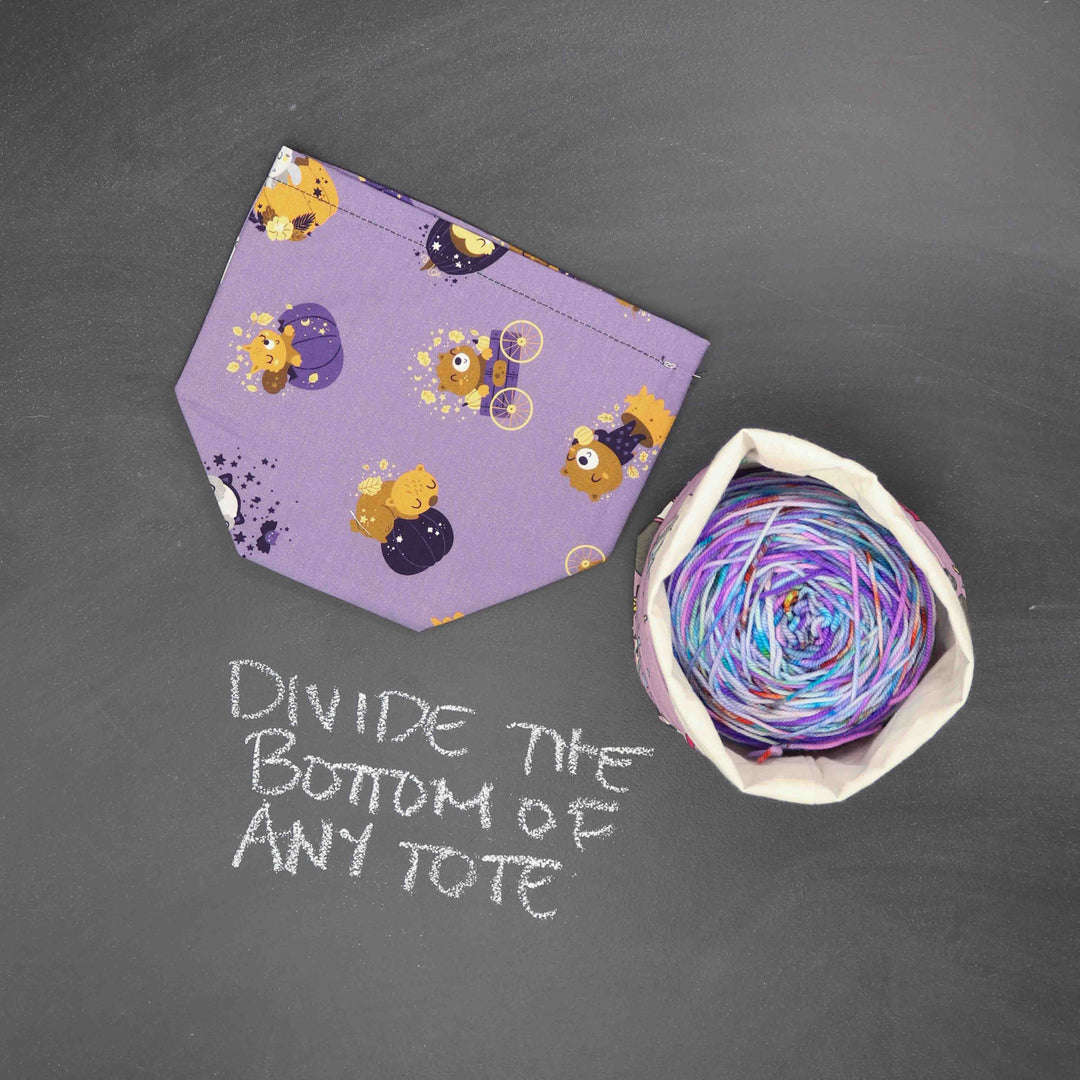 Project Pal Yarn Bowl and Tote Divider in Starry Eyes