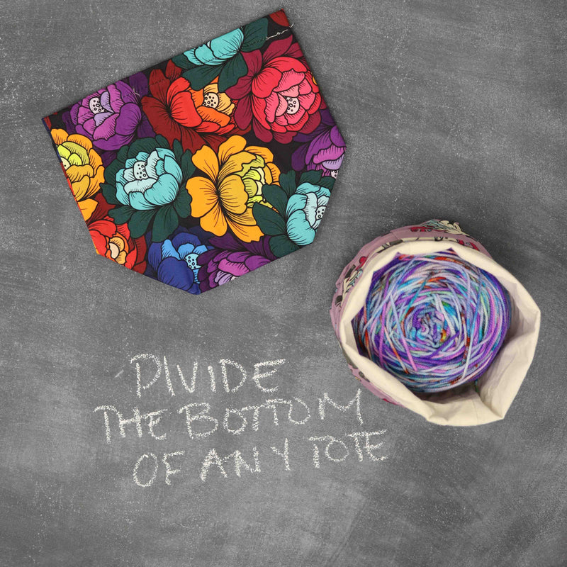 Project Pal Yarn Bowl and Tote Divider in Prismatic Petals