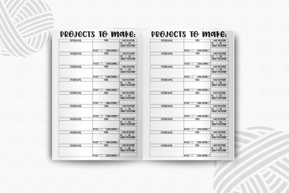 Knitting and Crochet Project Journal and Planner