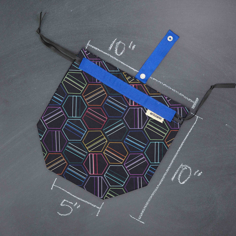 Sock Project Bag in Hexagonal Hues Line