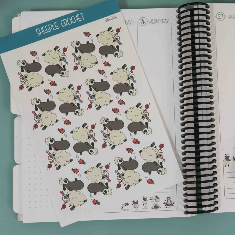 Planner Stickers Crochet Sheeple