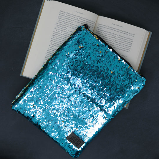 Limited Edition Book and Tablet Case Cover in Grumpy Sunshine Sequins
