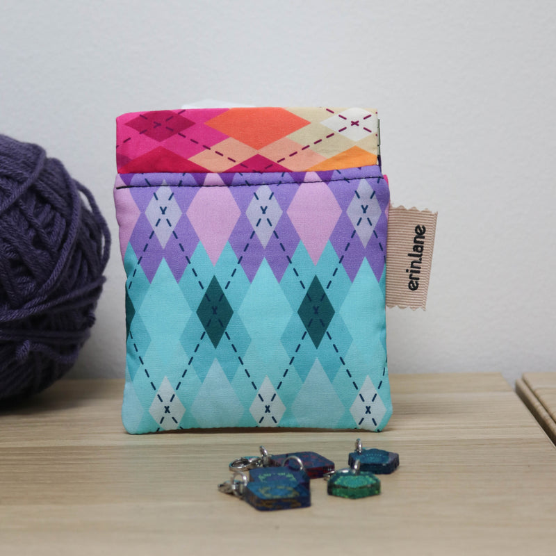 Keep It Snappy Notions Pouch in Argyle Dusk