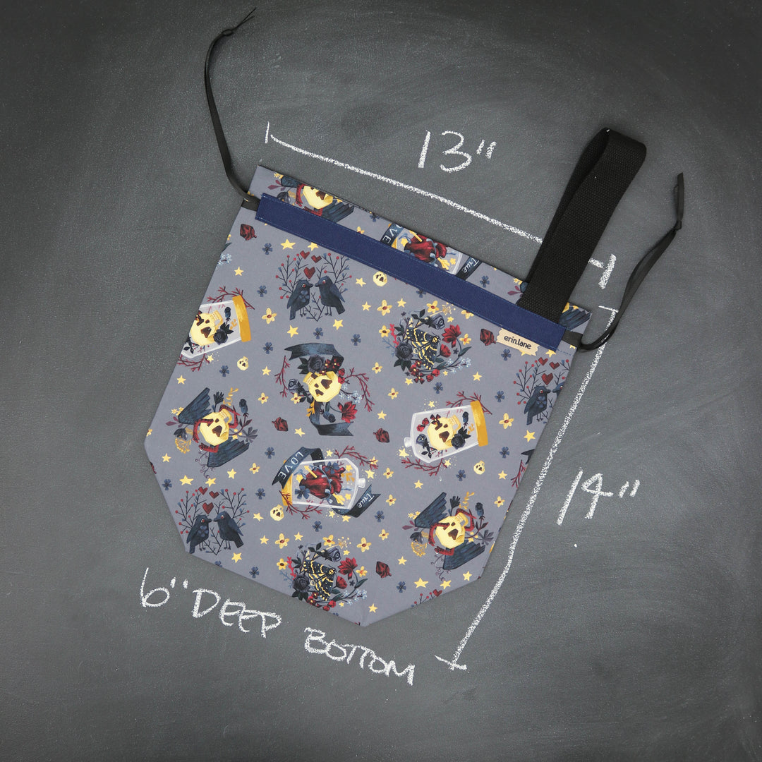 Sweater Drawstring Project Bag in Be Still My Beating Heart